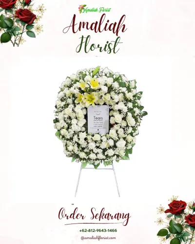 Krans Bunga Duka Cita di Rumah Duka Sinar Kasih Bogor