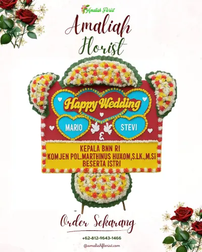 Karangan Papan Bunga Pernikahan di Rumah Duka Sinar Kasih Bogor